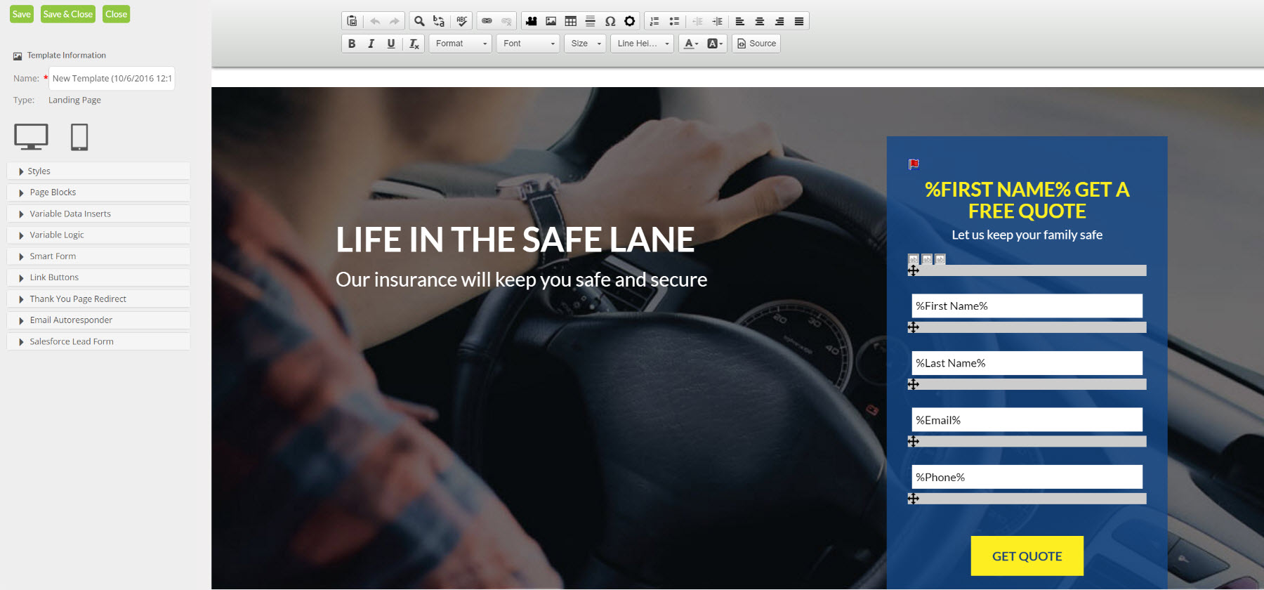 Boingnet Landing Pages - Insurance Template