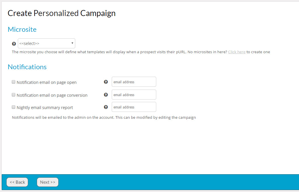 Create Personalized Campaign Wizard Step 3