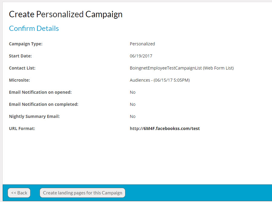 Create Personalized Campaign Wizard - Step 4