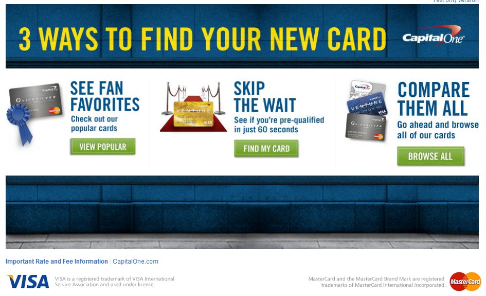 ppc search credit cards - landing pages for every campaign