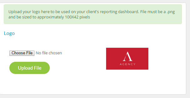 Upload Logo - White Label Dashboard