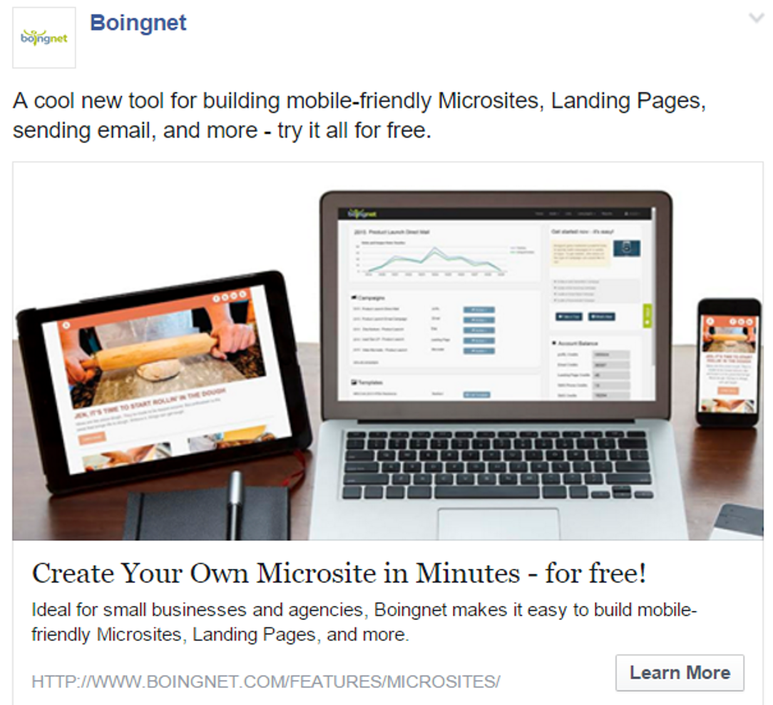 Example Facebook Remarketing Ad