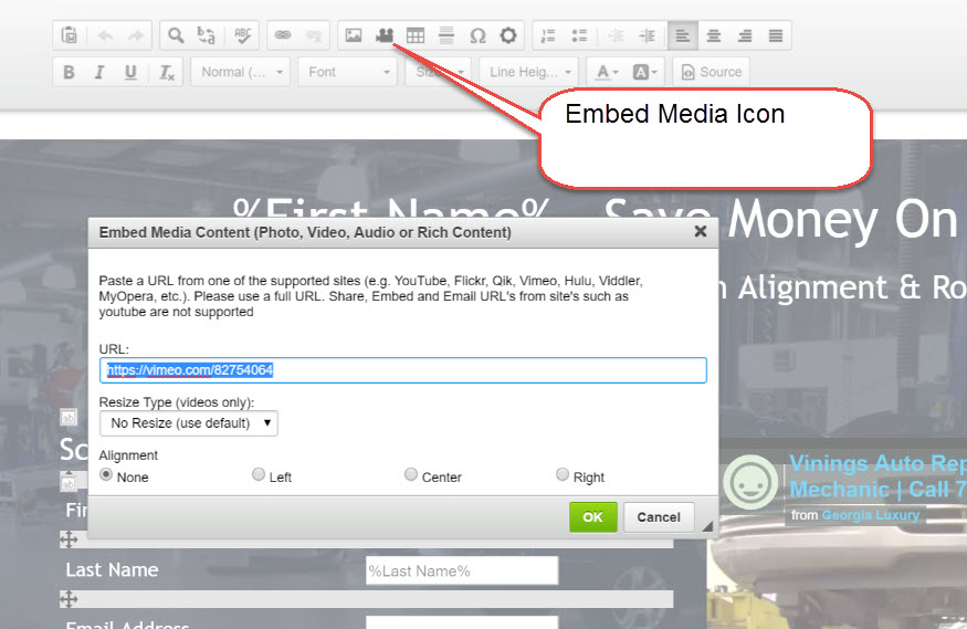 Embed Media Icon - Template Editor June 2016 Update