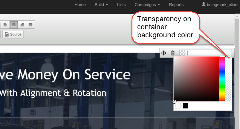 Transparency Container Hover - Template Editor June 2016 Update