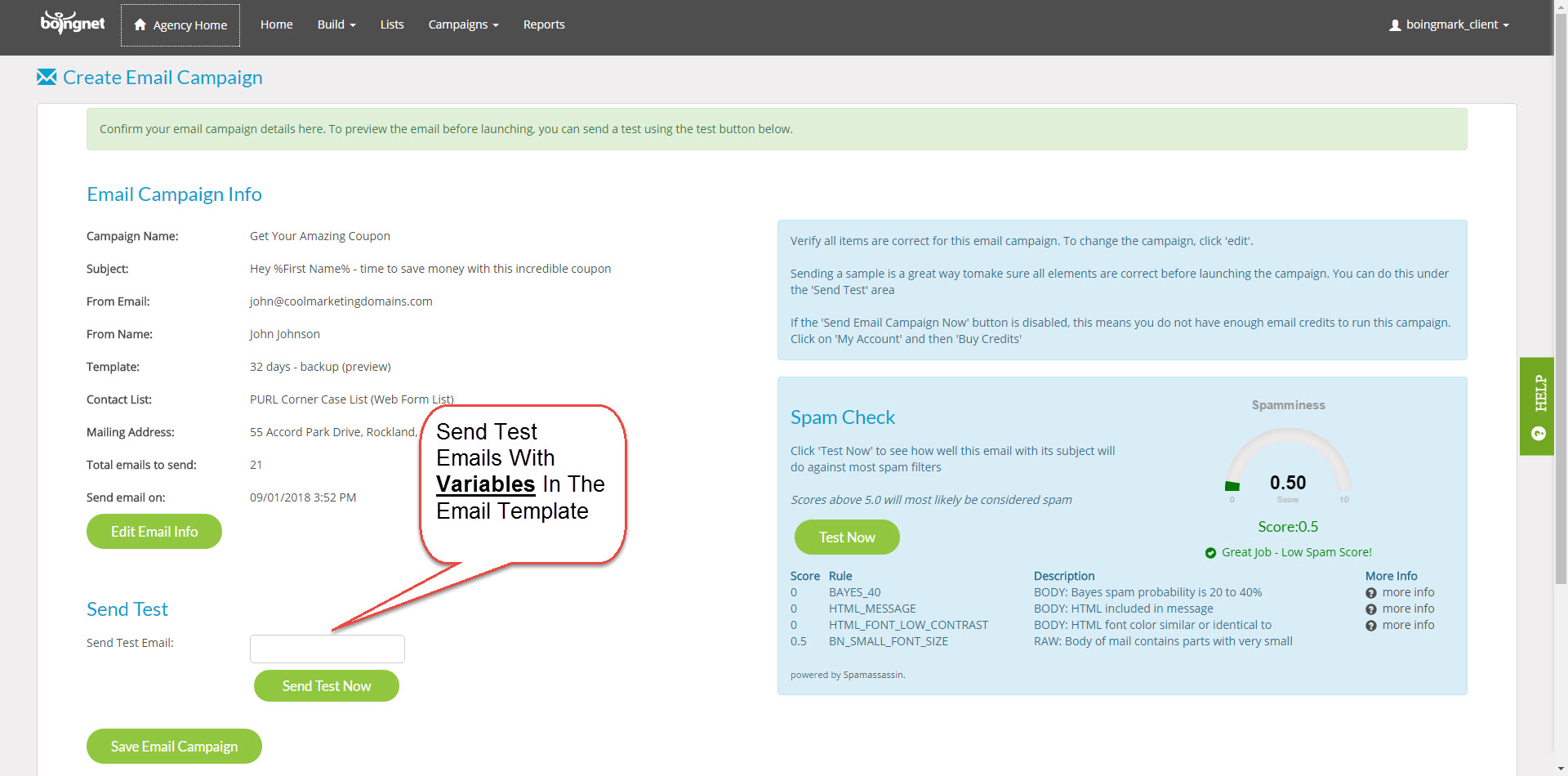 New reporting tools release - test email variables