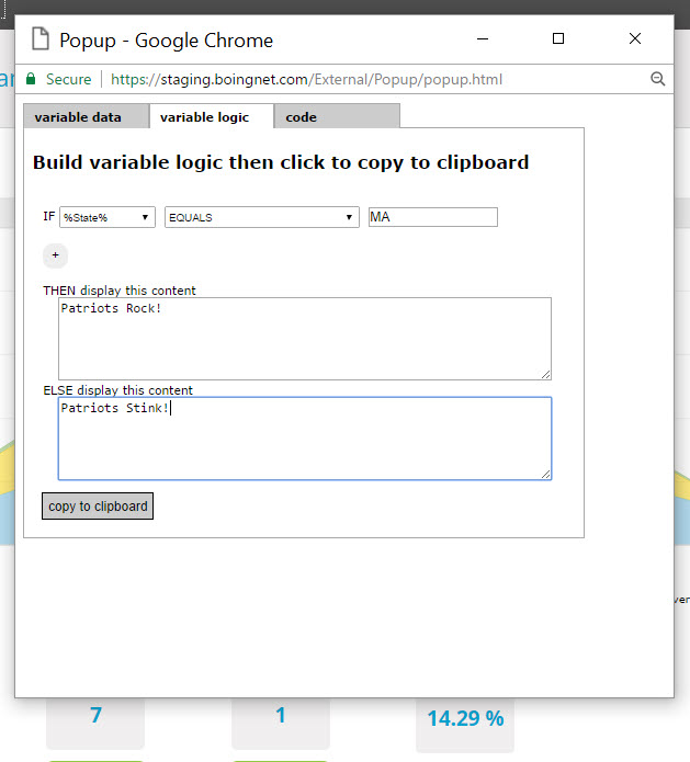 Variable Logic Builder